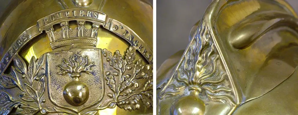 French All Brass Fire Service Helmet: Circa 1890 (One Only)