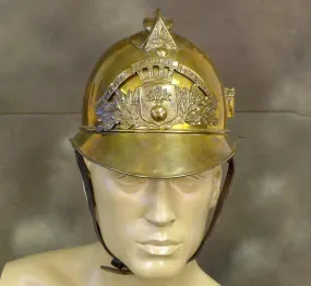 French All Brass Fire Service Helmet: Circa 1890 (One Only)