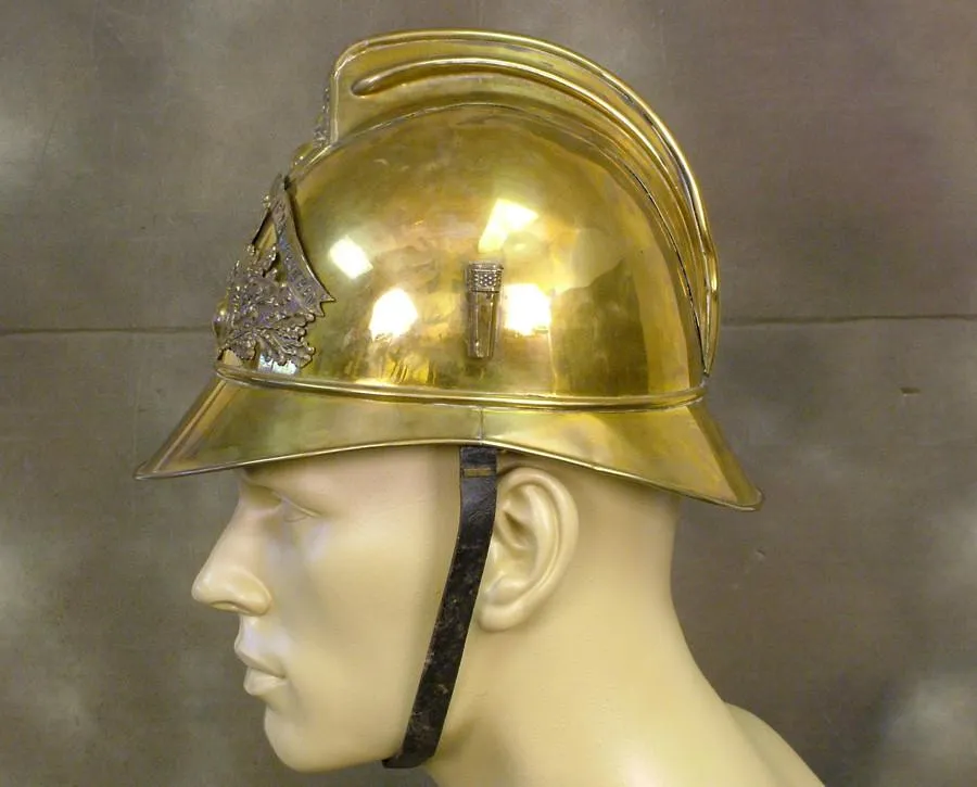 French All Brass Fire Service Helmet: Circa 1890 (One Only)