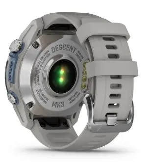 Garmin Descent Mk3 – 43 mm Stainless Steel with Fog Gray Silicone Band