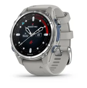 Garmin Descent Mk3 – 43 mm Stainless Steel with Fog Gray Silicone Band