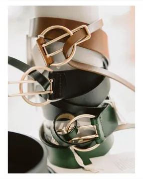 Geometric Leather Belt