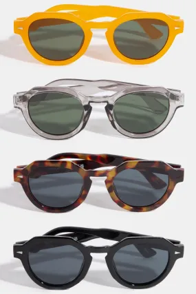 Geometric Retro Round Sunglasses (Assorted)