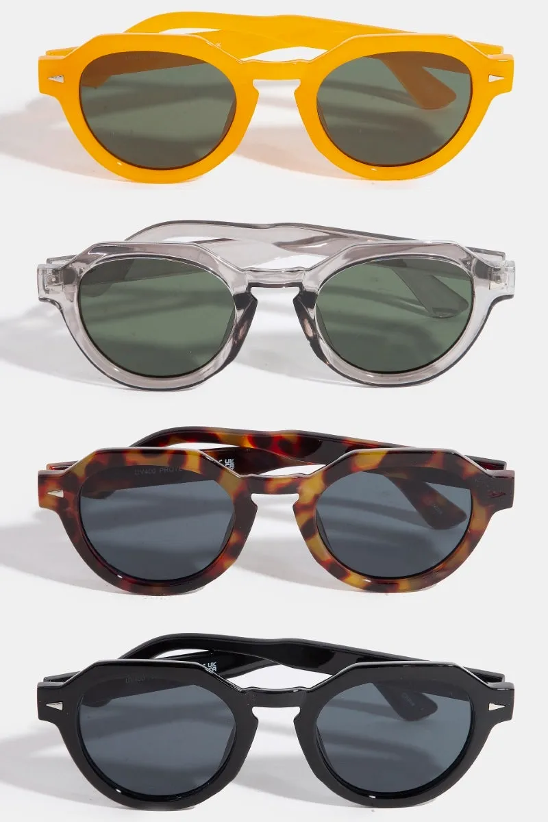 Geometric Retro Round Sunglasses (Assorted)