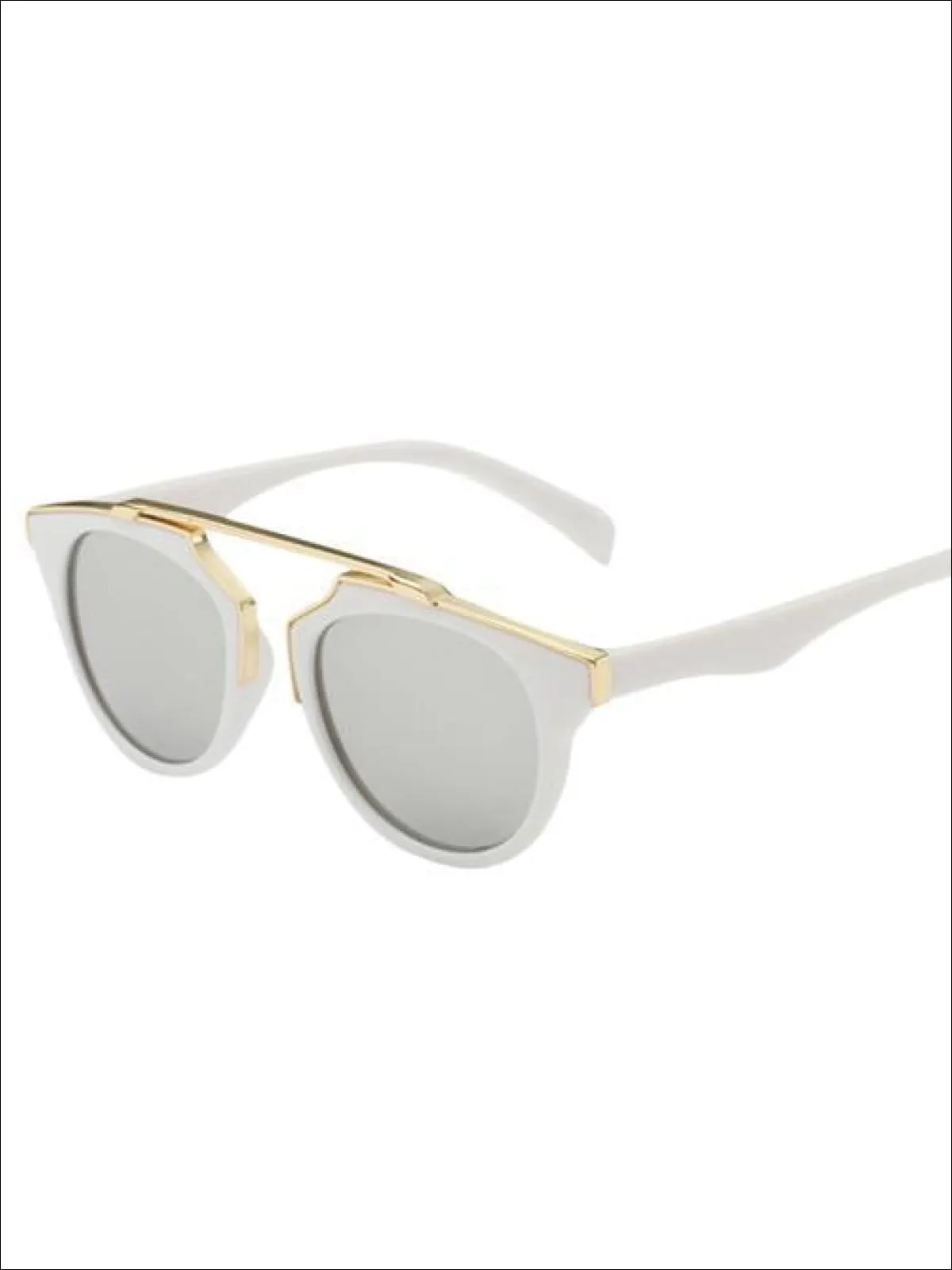 Girls Round Aviator Sunglasses with Gold Detail