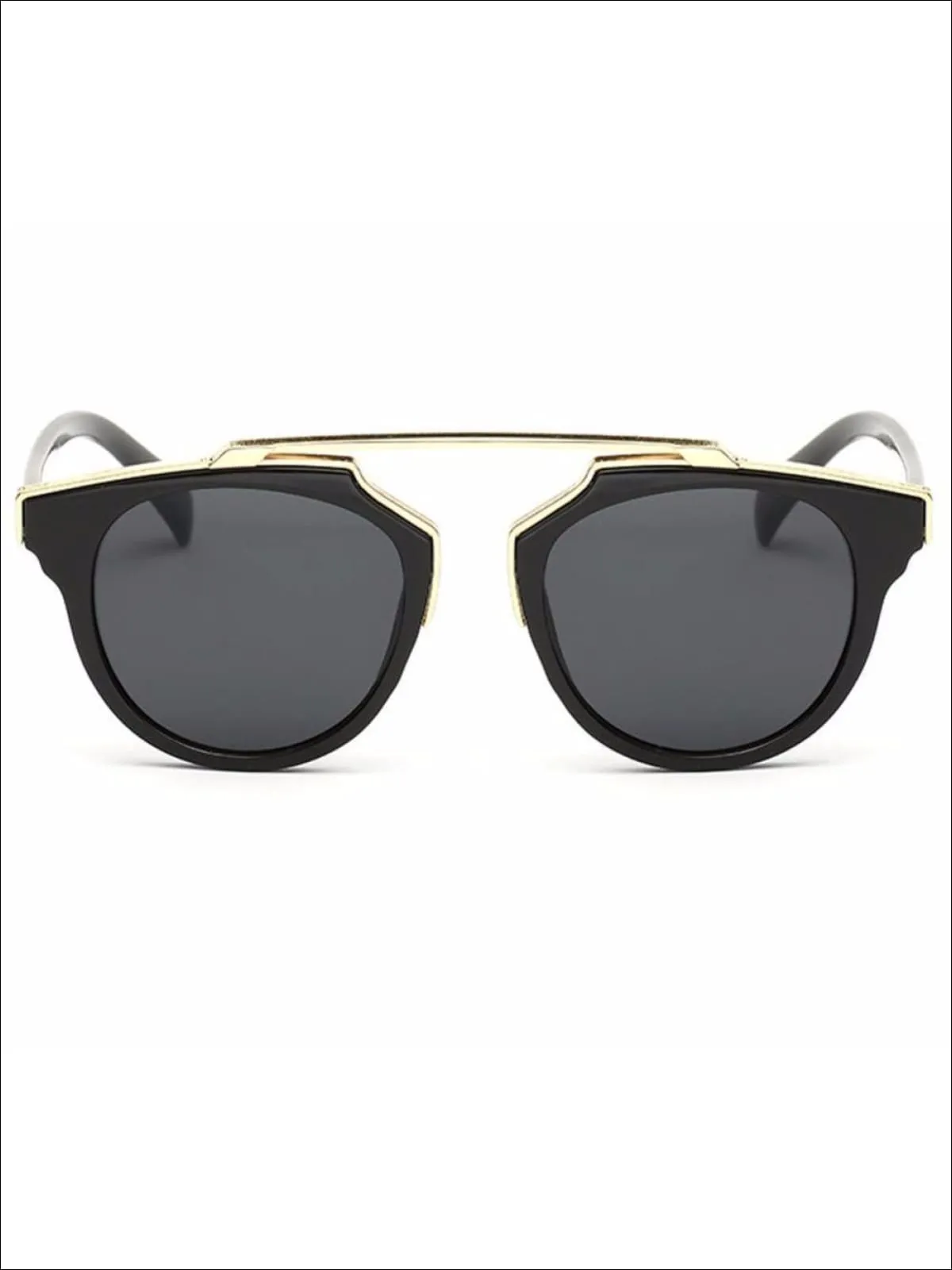 Girls Round Aviator Sunglasses with Gold Detail