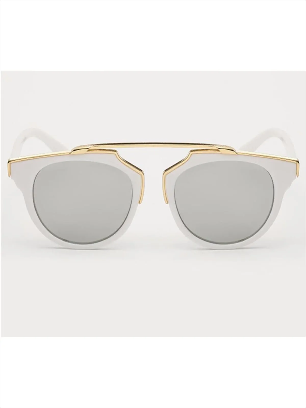 Girls Round Aviator Sunglasses with Gold Detail