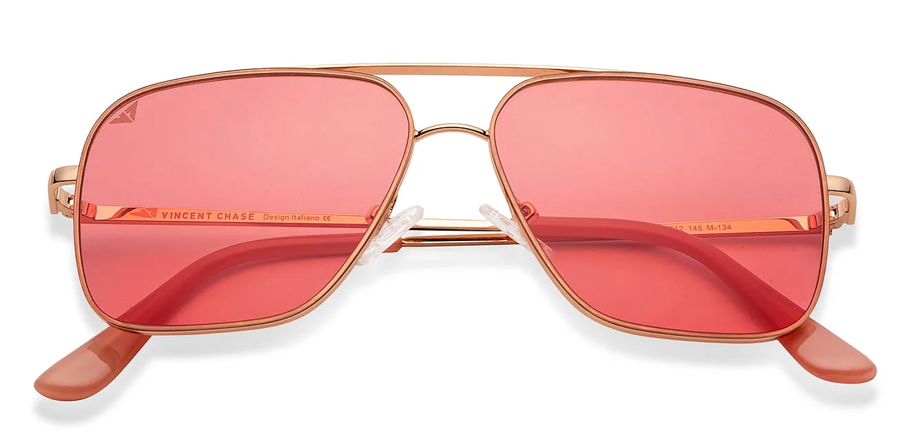 Gold Aviator Full Rim Unisex Sunglasses by Vincent Chase-151379
