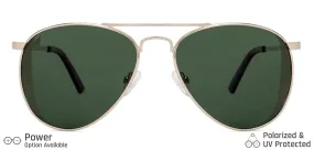 Gold Aviator Full Rim Unisex Sunglasses by Vincent Chase Polarized-130076