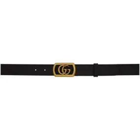 Gucci Black Leather Framed GG Belt