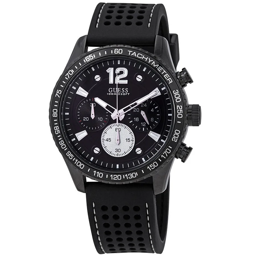 Guess Fleet Chronograph Black Dial Black Silicone Men's Watch W0971G1