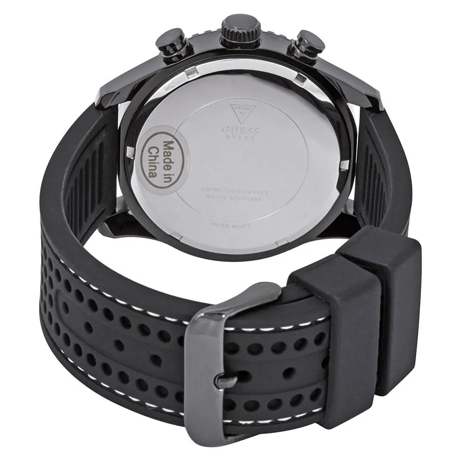 Guess Fleet Chronograph Black Dial Black Silicone Men's Watch W0971G1