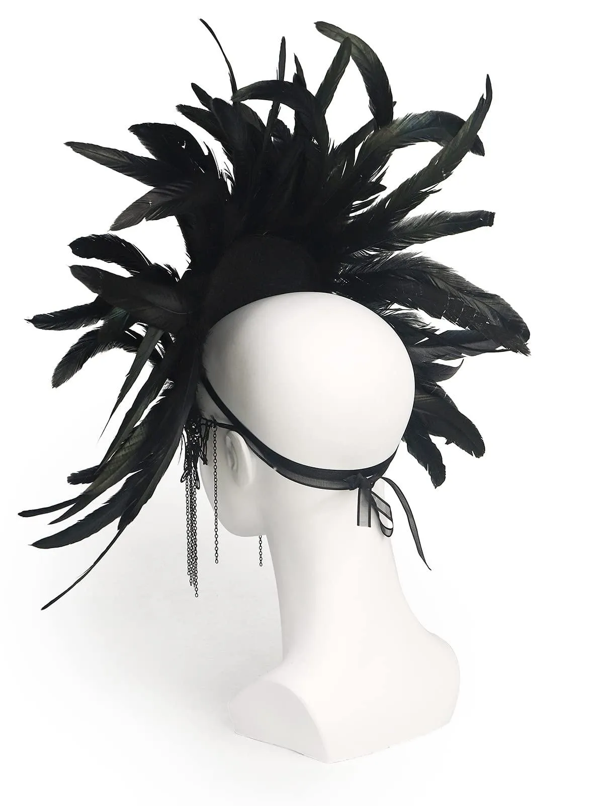 HOMELEX Masquerade Mask for Women with Feathers Halloween Mardi Gras Cosplay Party Costume (Black-3)