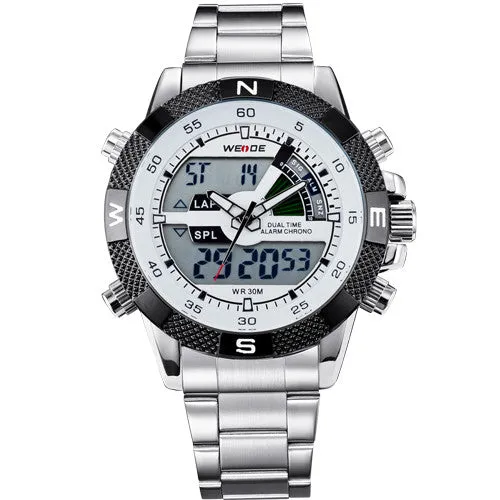 Hot Sale! WEIDE Sports Watches Men's Quartz Military Army Diver Men Full Steel Watch Luxury Brand Famous