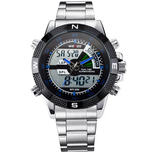 Hot Sale! WEIDE Sports Watches Men's Quartz Military Army Diver Men Full Steel Watch Luxury Brand Famous
