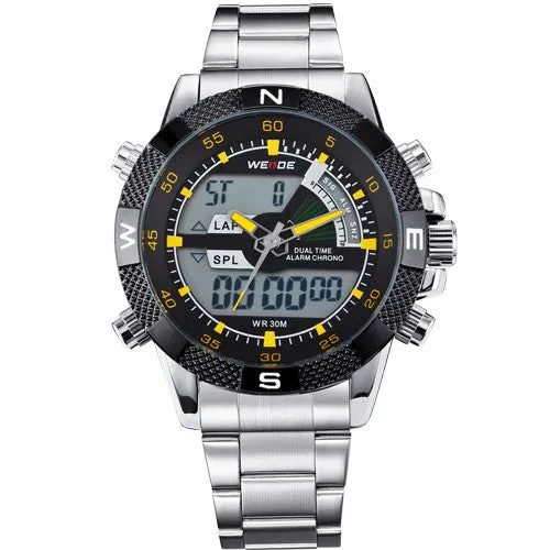 Hot Sale! WEIDE Sports Watches Men's Quartz Military Army Diver Men Full Steel Watch Luxury Brand Famous