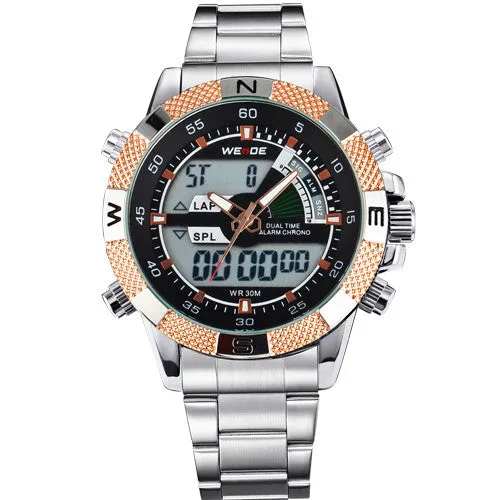 Hot Sale! WEIDE Sports Watches Men's Quartz Military Army Diver Men Full Steel Watch Luxury Brand Famous