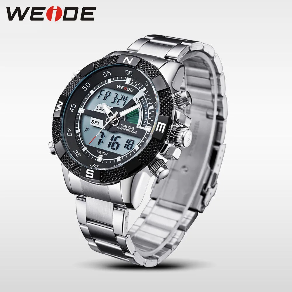 Hot Sale! WEIDE Sports Watches Men's Quartz Military Army Diver Men Full Steel Watch Luxury Brand Famous