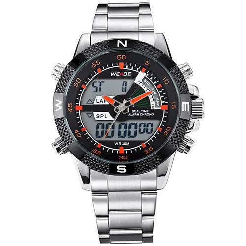Hot Sale! WEIDE Sports Watches Men's Quartz Military Army Diver Men Full Steel Watch Luxury Brand Famous