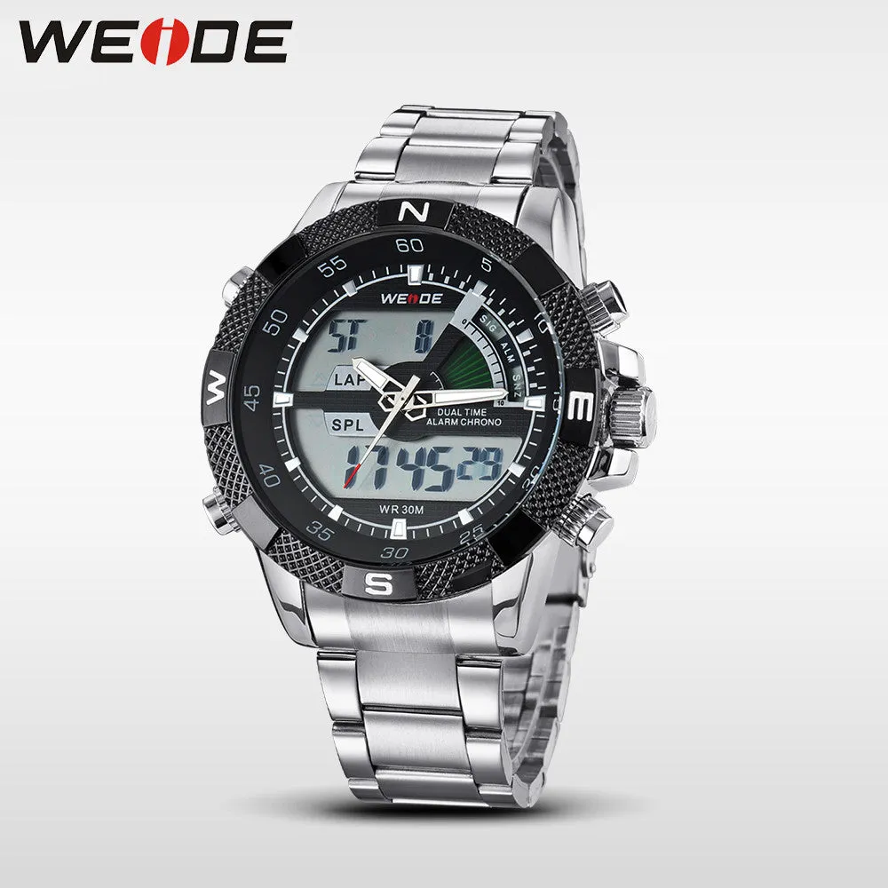 Hot Sale! WEIDE Sports Watches Men's Quartz Military Army Diver Men Full Steel Watch Luxury Brand Famous