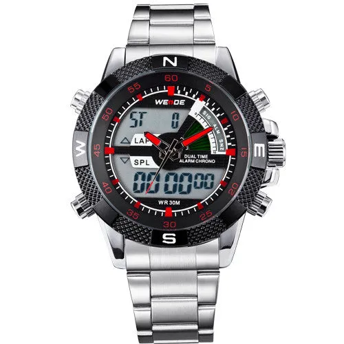 Hot Sale! WEIDE Sports Watches Men's Quartz Military Army Diver Men Full Steel Watch Luxury Brand Famous