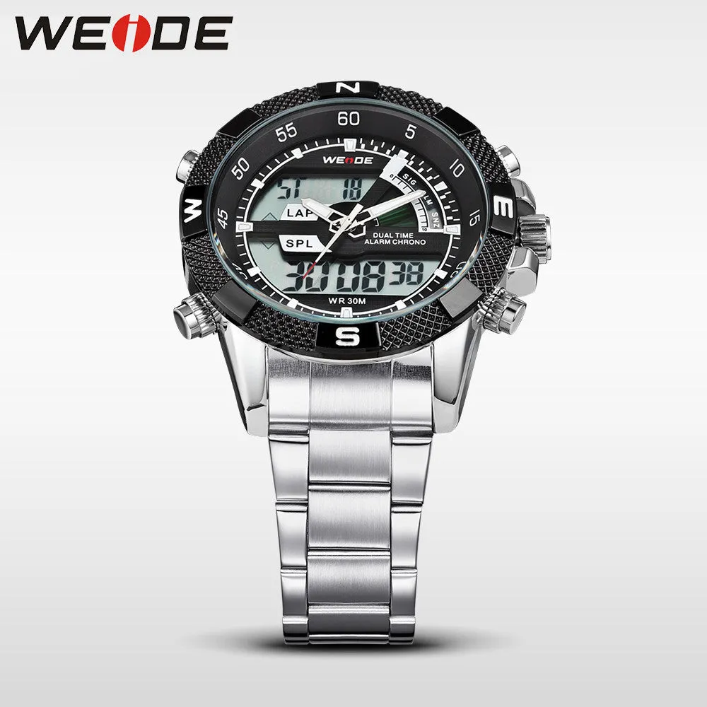 Hot Sale! WEIDE Sports Watches Men's Quartz Military Army Diver Men Full Steel Watch Luxury Brand Famous