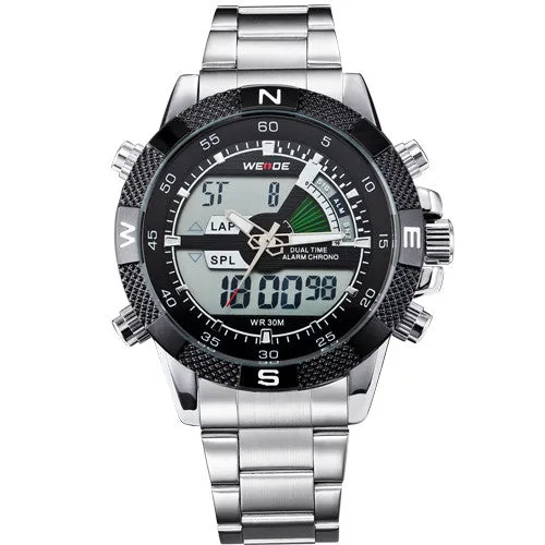 Hot Sale! WEIDE Sports Watches Men's Quartz Military Army Diver Men Full Steel Watch Luxury Brand Famous