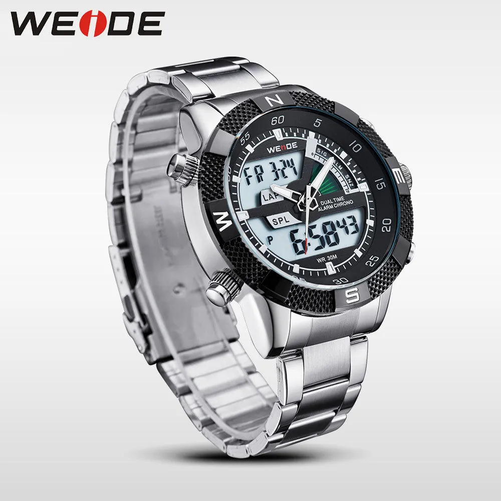 Hot Sale! WEIDE Sports Watches Men's Quartz Military Army Diver Men Full Steel Watch Luxury Brand Famous