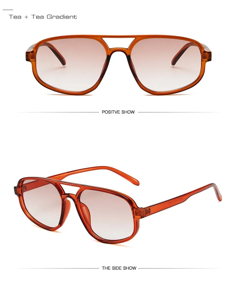 Jordana Retro Acetate Aviator Sunglasses - 6 Colors