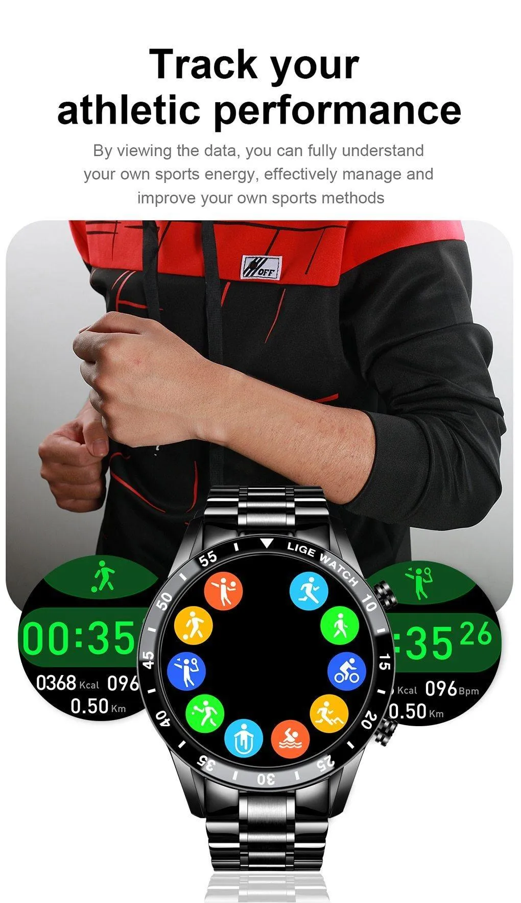 Latest Gifts for Men - Touch Screen Steel Band Luxury Bluetooth Smart Waterproof Sport Activity fitness Watches