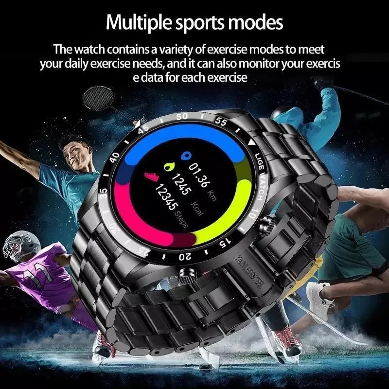 Latest Gifts for Men - Touch Screen Steel Band Luxury Bluetooth Smart Waterproof Sport Activity fitness Watches