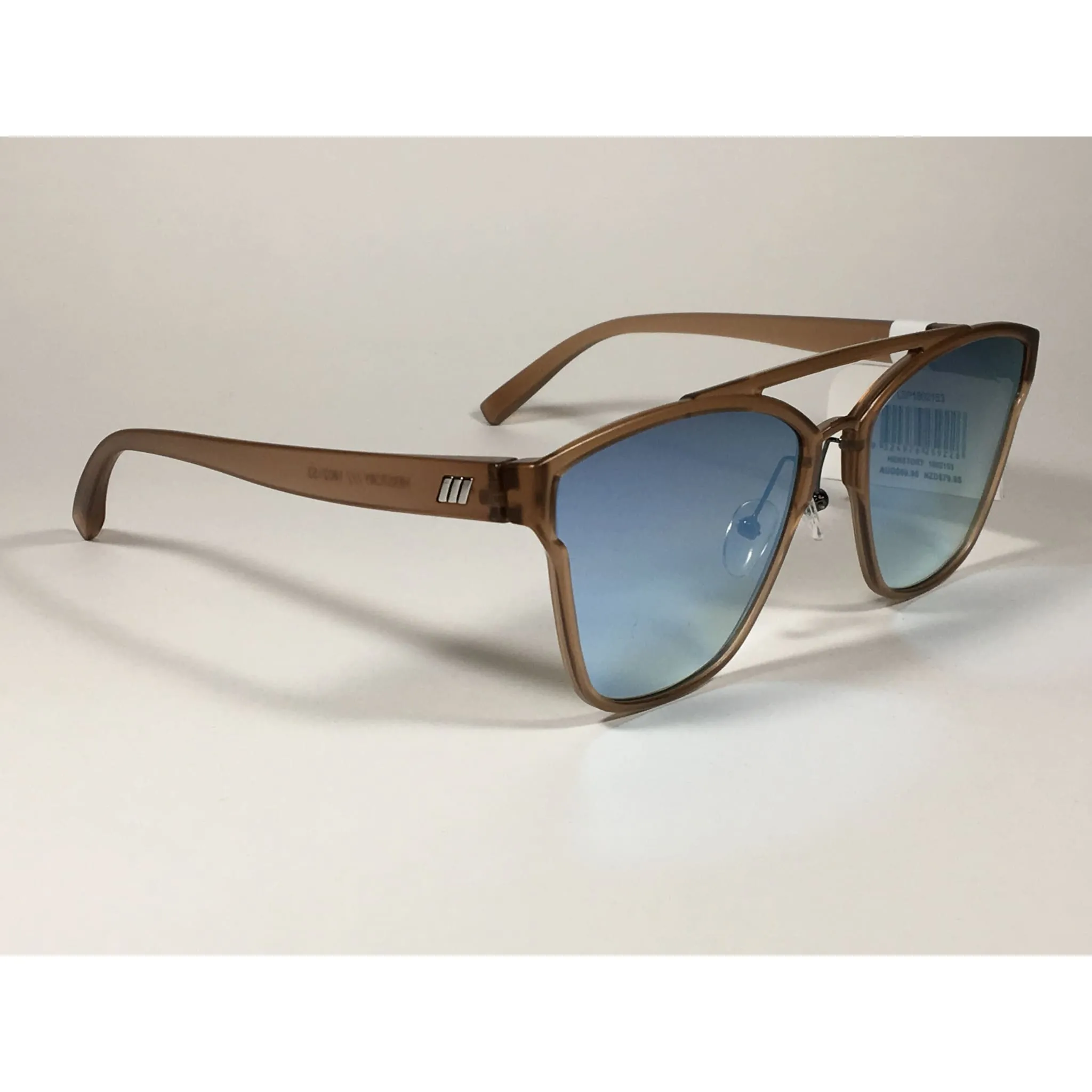Le Specs Herstory Aviator Sunglasses Matte Ginger Frame Light Blue Mirror Lens LSP1802153