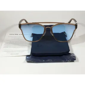 Le Specs Herstory Aviator Sunglasses Matte Ginger Frame Light Blue Mirror Lens LSP1802153