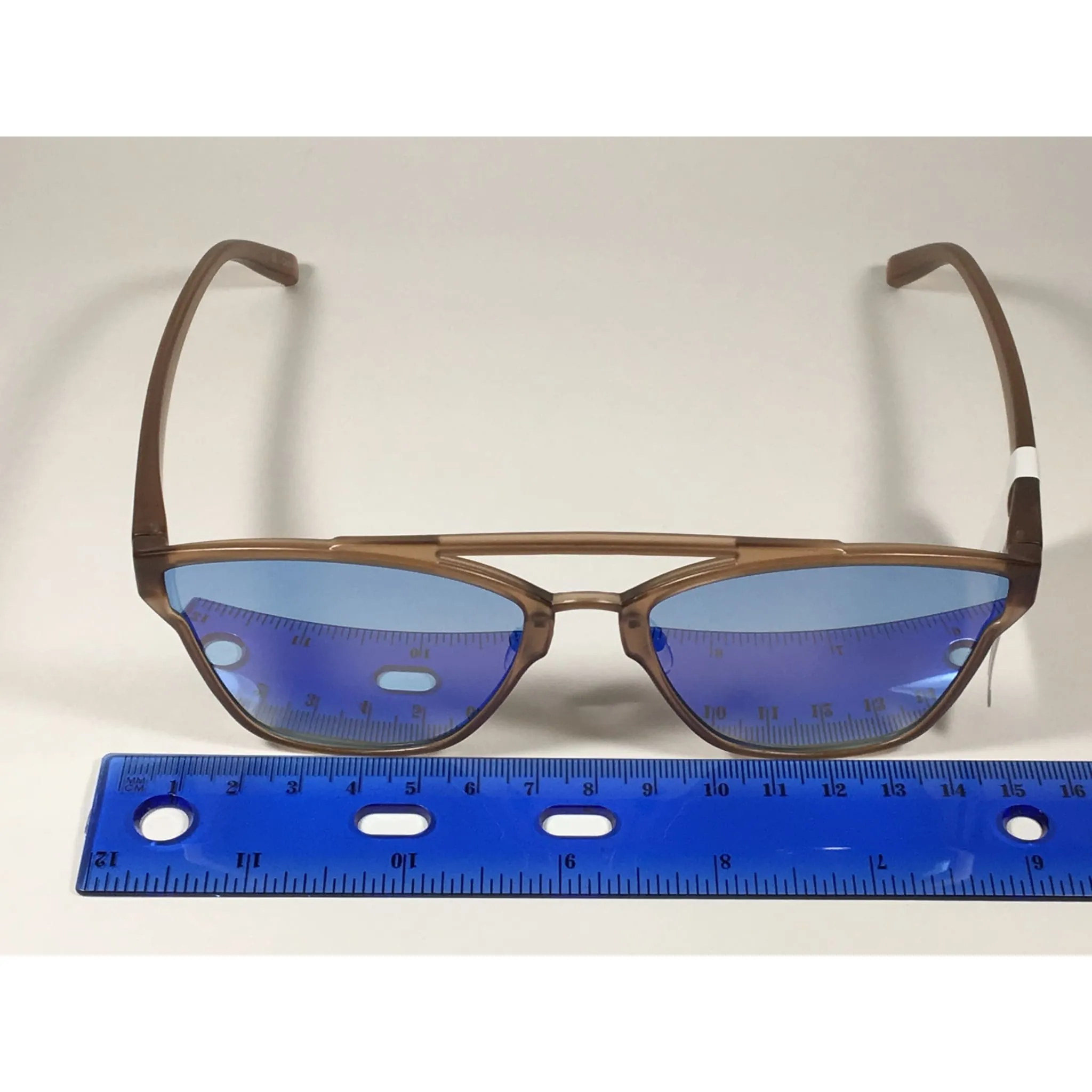 Le Specs Herstory Aviator Sunglasses Matte Ginger Frame Light Blue Mirror Lens LSP1802153