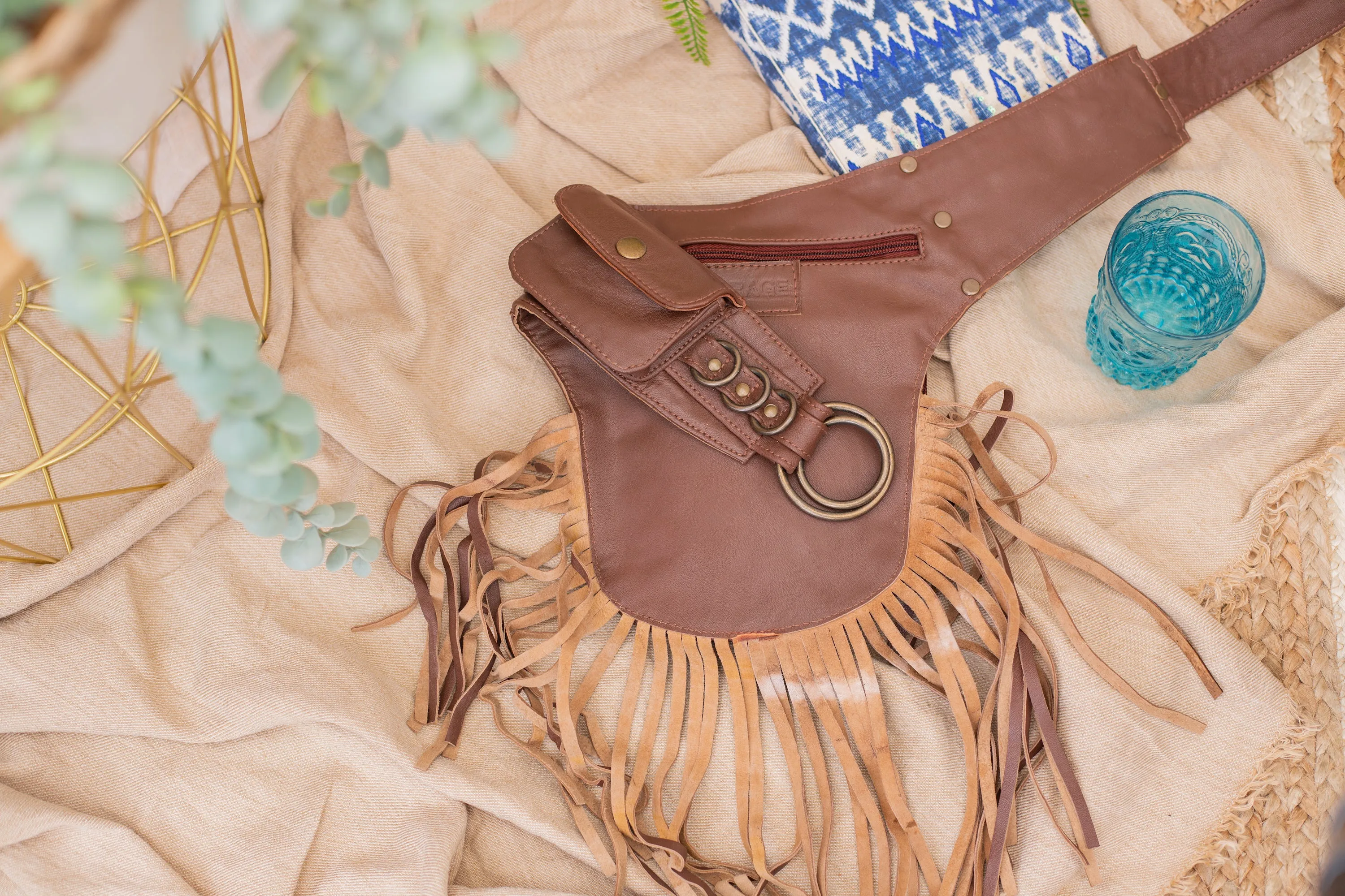 Leather Tassel Belt - Cinnamon