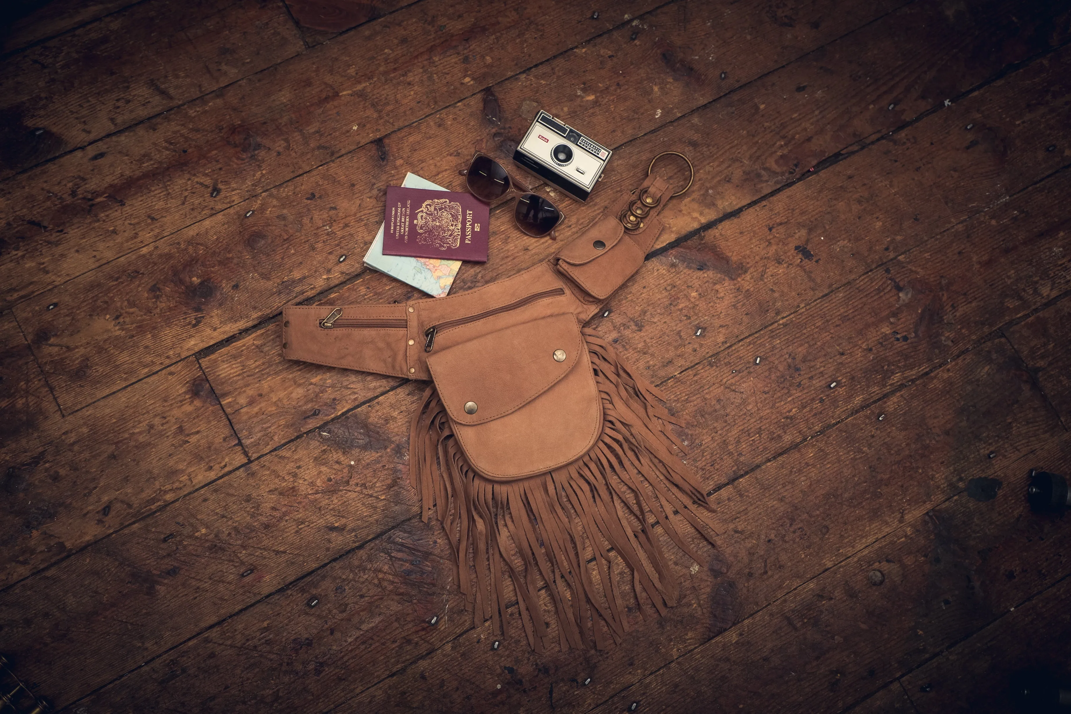 Leather Tassel Belt - Maple