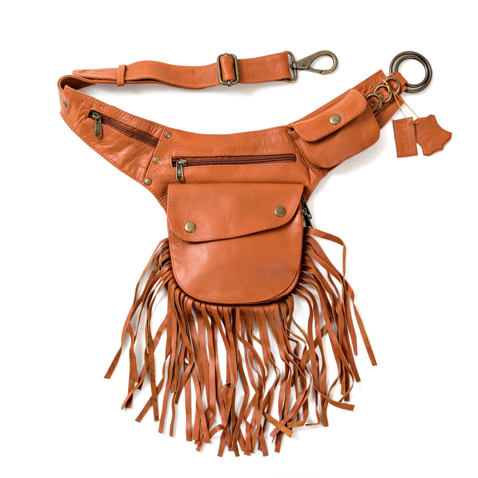 Leather Tassel Belt - Maple
