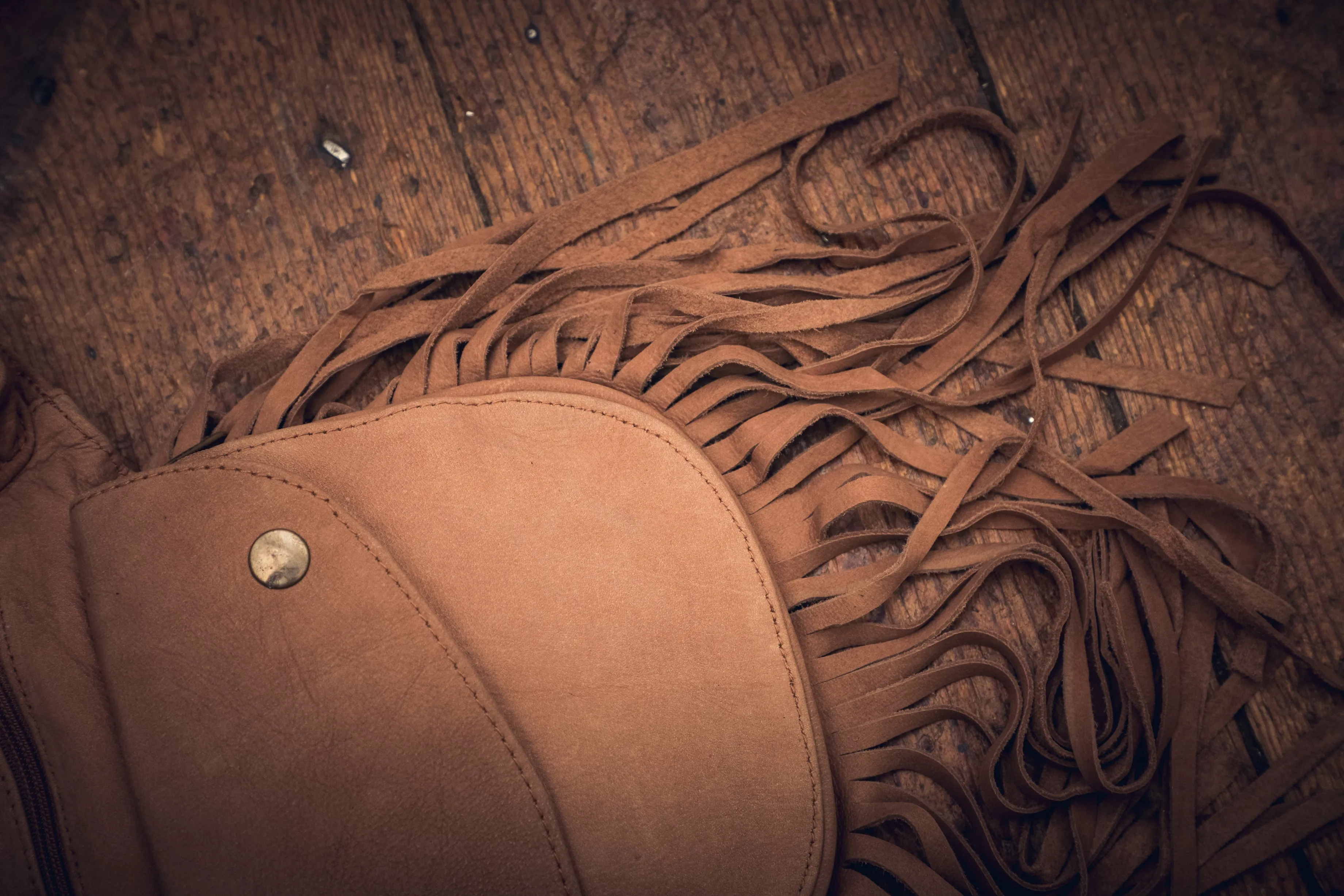Leather Tassel Belt - Maple