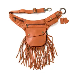 Leather Tassel Belt - Maple