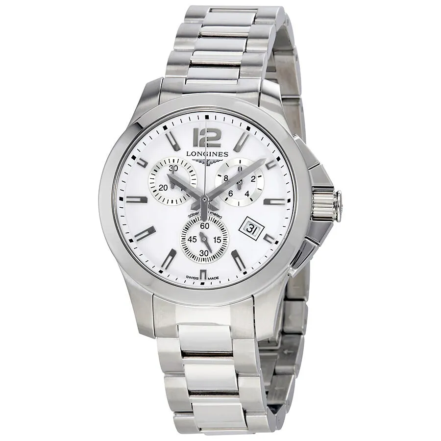 Longines Conquest Chronograph White Dial Unisex Watch L33794166 L3.379.4.16.6