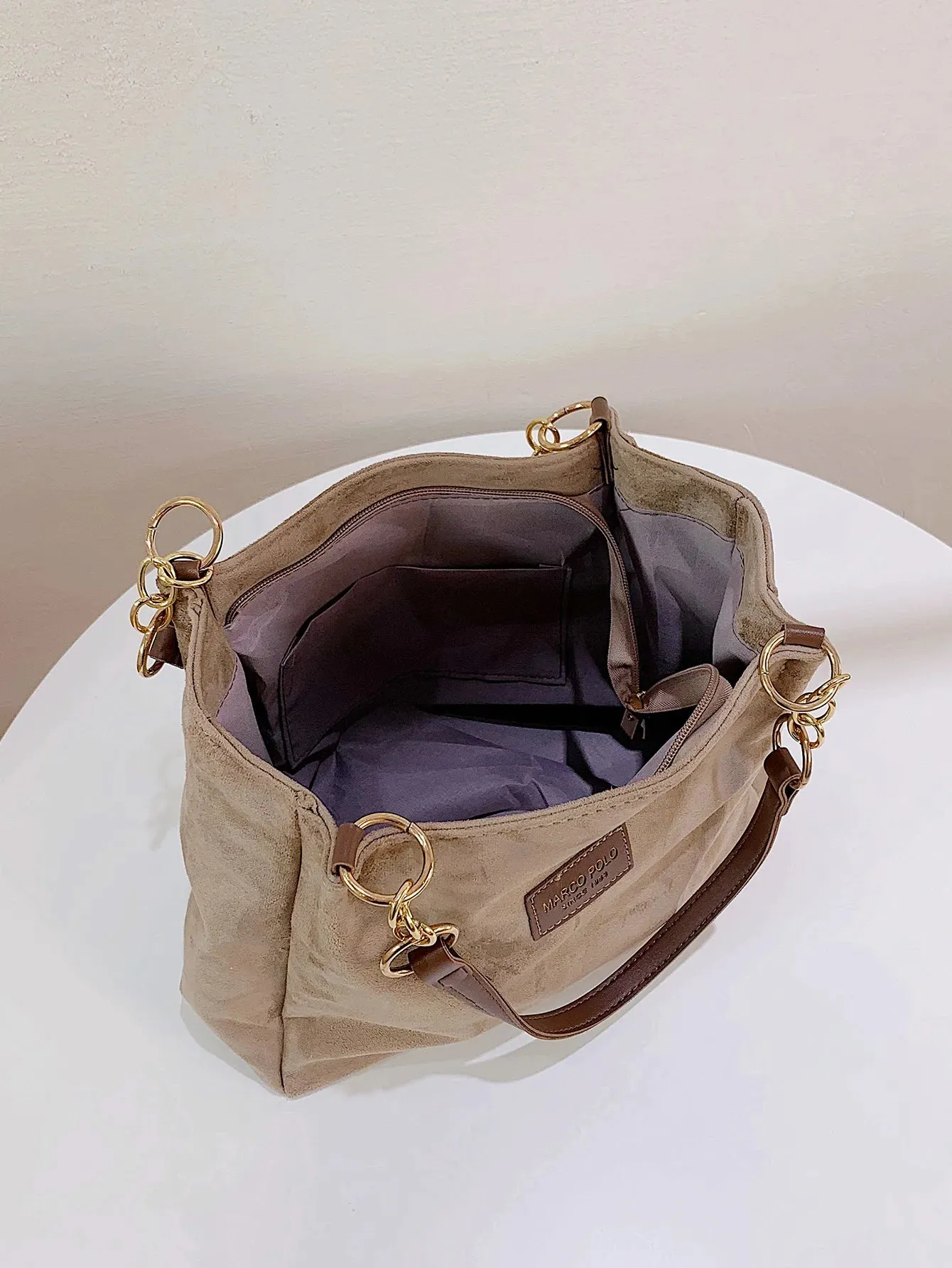 Luxury Faux Suede Ladies Tote – Perfect for Commuting & Casual Occasions