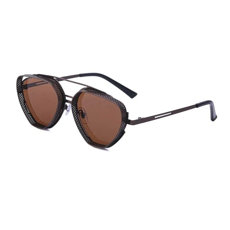 Marc Jacobs Unique Steampunk Lens Retro Brown Color Metal Frame Sunglasses UV 400 protection Anti Eyestrain High Quality Sunglass For Men's And Women's MJ-UV-401