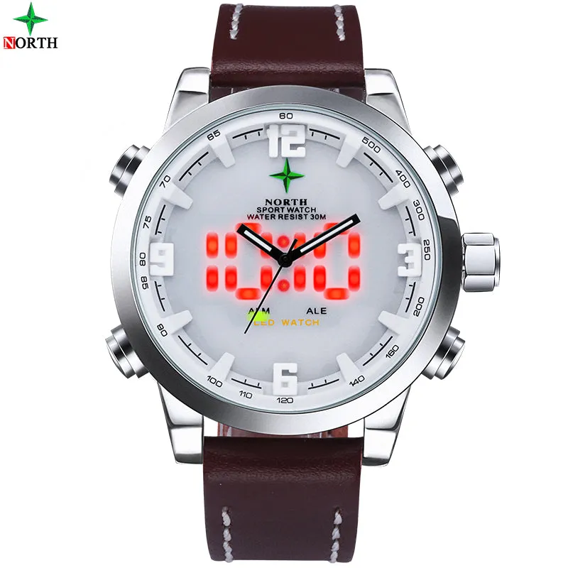Men Led Digital Watch Military Male Sports Watch Analog Digital-watch LED Stainless Steel Outdoor Quartz Men Watches 2017 Whatch