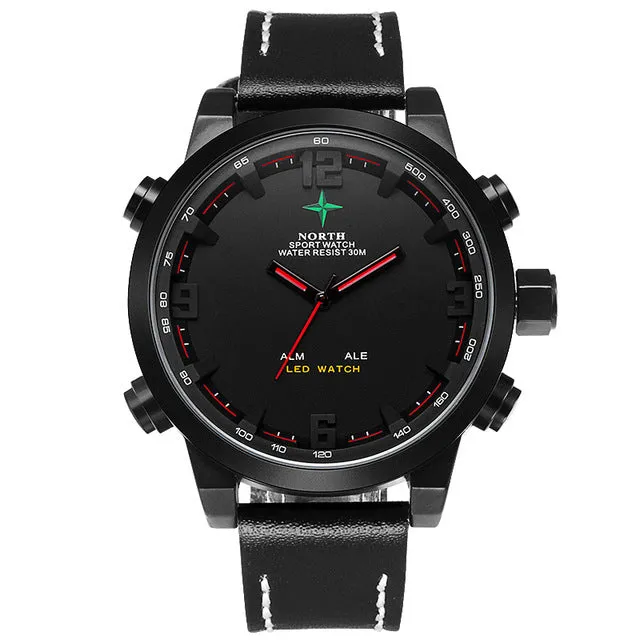 Men Led Digital Watch Military Male Sports Watch Analog Digital-watch LED Stainless Steel Outdoor Quartz Men Watches 2017 Whatch