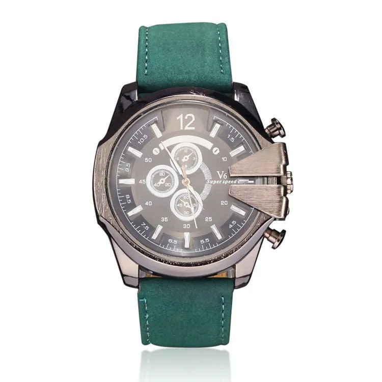 Men Quartz Watch Fashion V6 Watches Men Luxury Brand Analog Sports Military Watch Leather Men's Wristwatches Relogio Masculino
