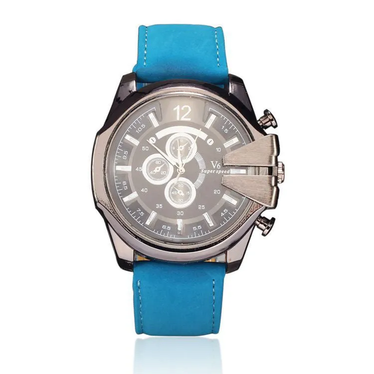 Men Quartz Watch Fashion V6 Watches Men Luxury Brand Analog Sports Military Watch Leather Men's Wristwatches Relogio Masculino
