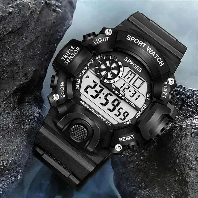 Mens Casual Mascular Sport Digital Analog Watches