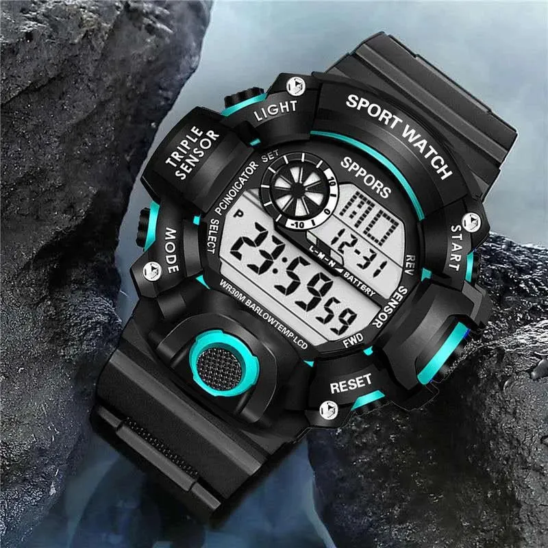 Mens Casual Mascular Sport Digital Analog Watches