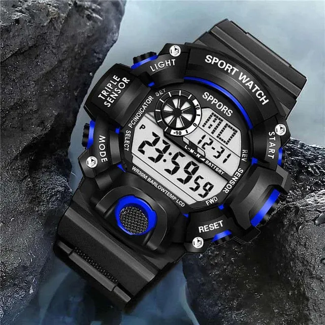 Mens Casual Mascular Sport Digital Analog Watches