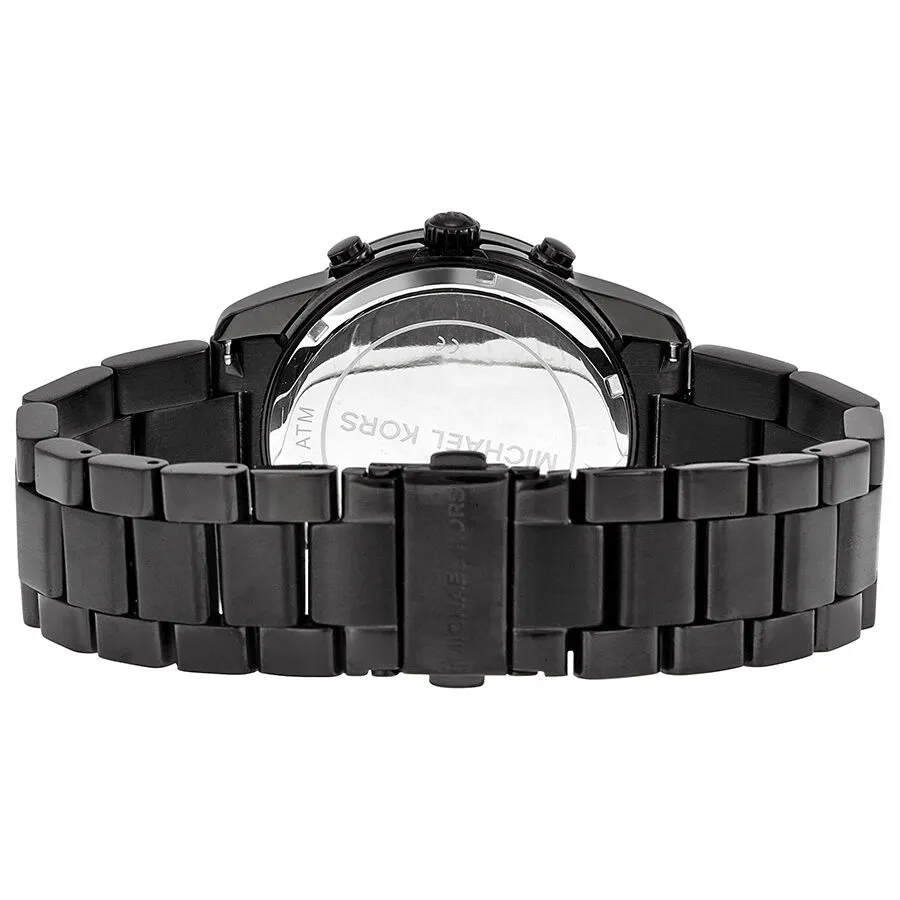 Michael Kors Mercer Chronograph Black Dial Black-plated Ladies Watch MK5858